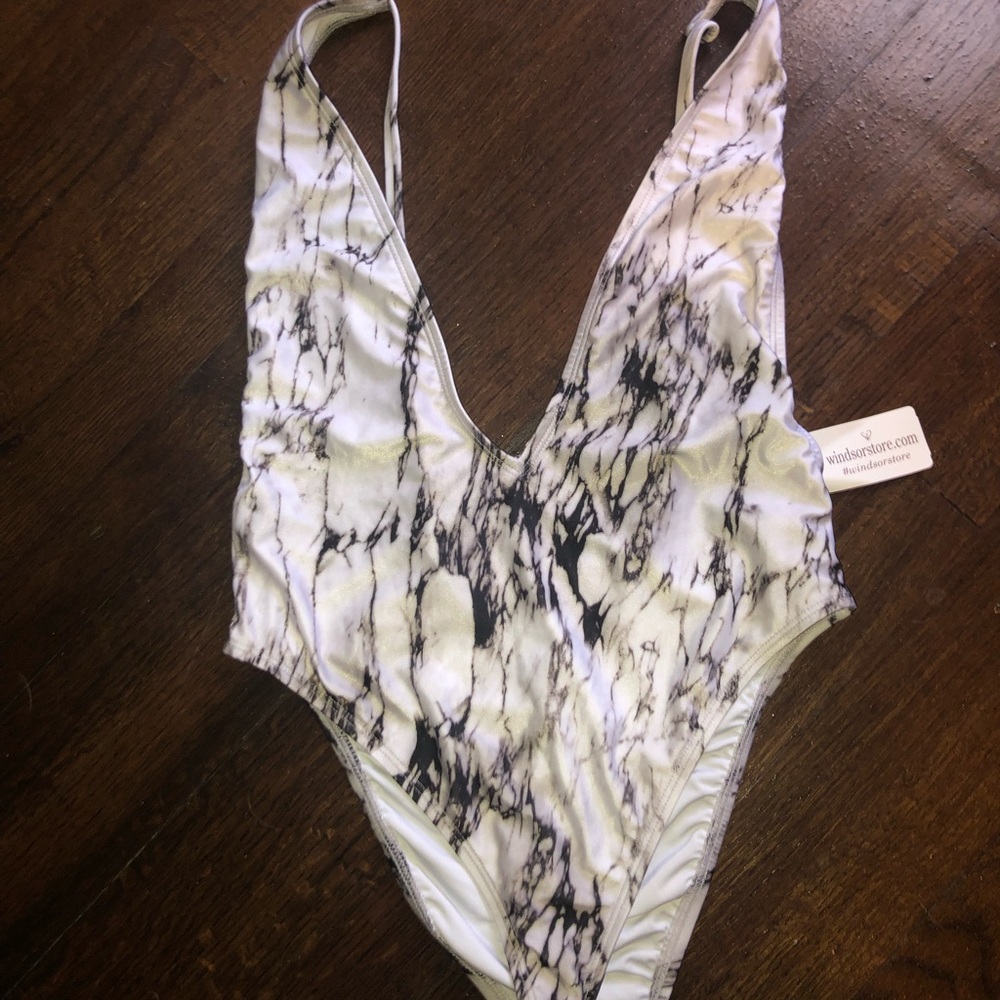 Marble one piece swimsuit